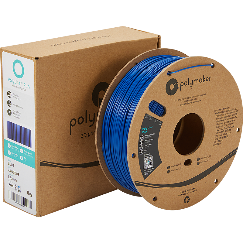1883円 有名な高級ブランド Polymaker PolyLite PLA 1.75mm 1kg Blue フィラメント 3Dプリンター 3D